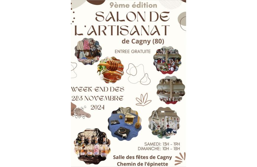 2 et 3 novembre 2024 Salon de l'artisanat à CAGNY 80