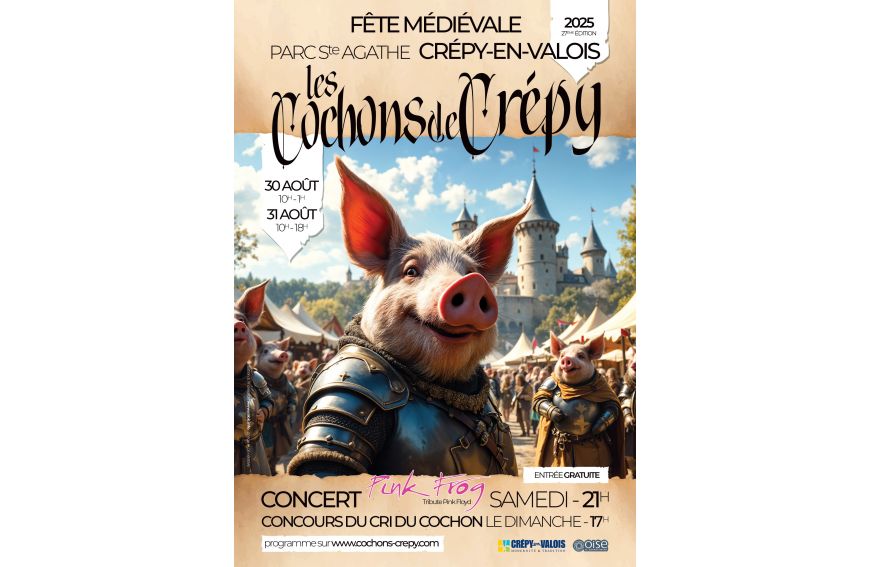 30 et 31 aout 2025 retrouvez nous à la fête du cochon à crépy en valois